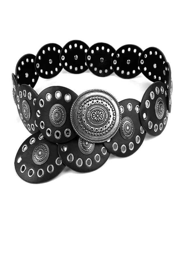 CaySep Western-Disc-Belt for Women Concho Cowgirl Cowboy Belts Waist Boho Disk Belt for Dress - Image 1